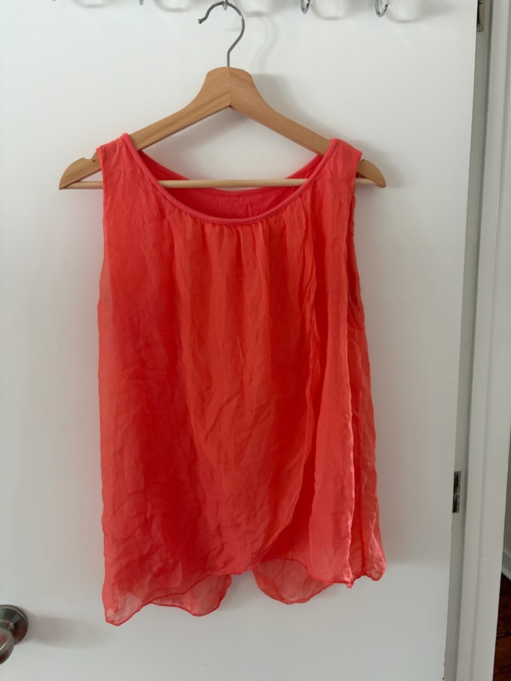 Women’s Sleeveless Chiffon Tank Top - Coral